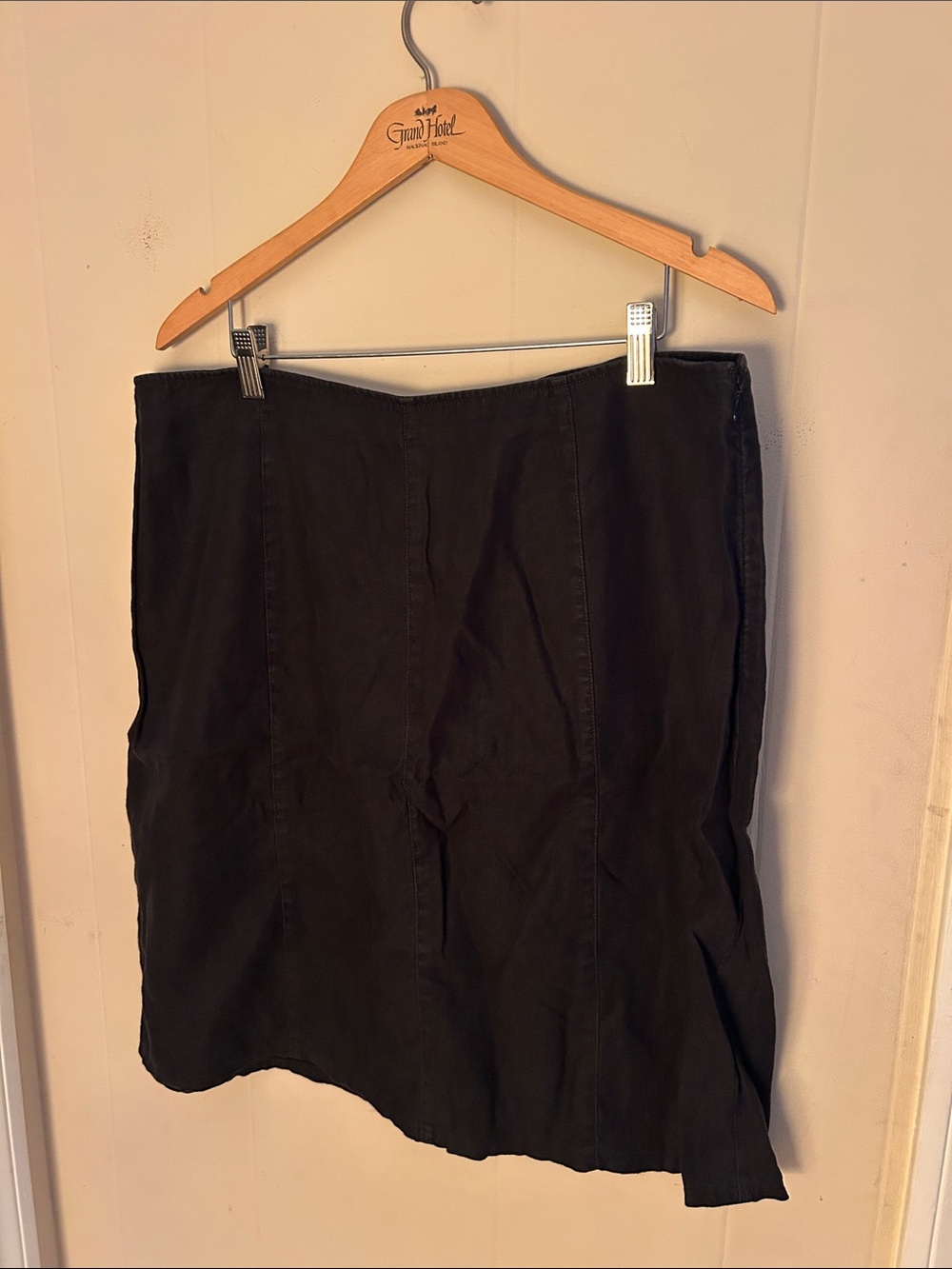 GAP Black Midi A-Line Linen Skirt